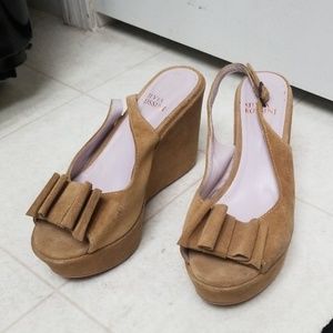 Real SUEDE platform sandal ribbons silvia rossini